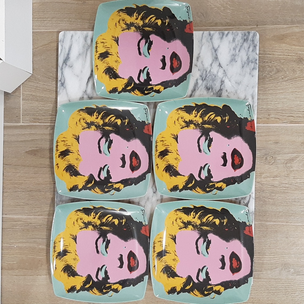 NEW Andy Warhol Marilyn Monroe Plates Set of 5